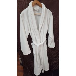 Pavilia, long-plush, white bathrobe
